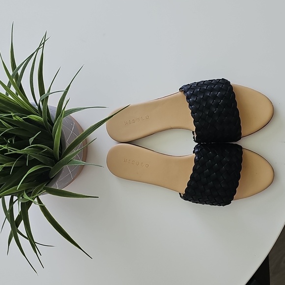NISOLO ISLA Women's Black Woven Slide Sandals - Picture 6 of 10